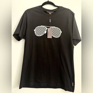 Michael Kors Black T-Shirt with Checkered Sunglasses Design